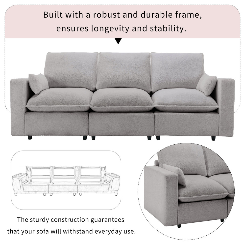 Gewnee 3 Seat Sofa   Modern   Sofas   by GEWNEE INC  Houzz