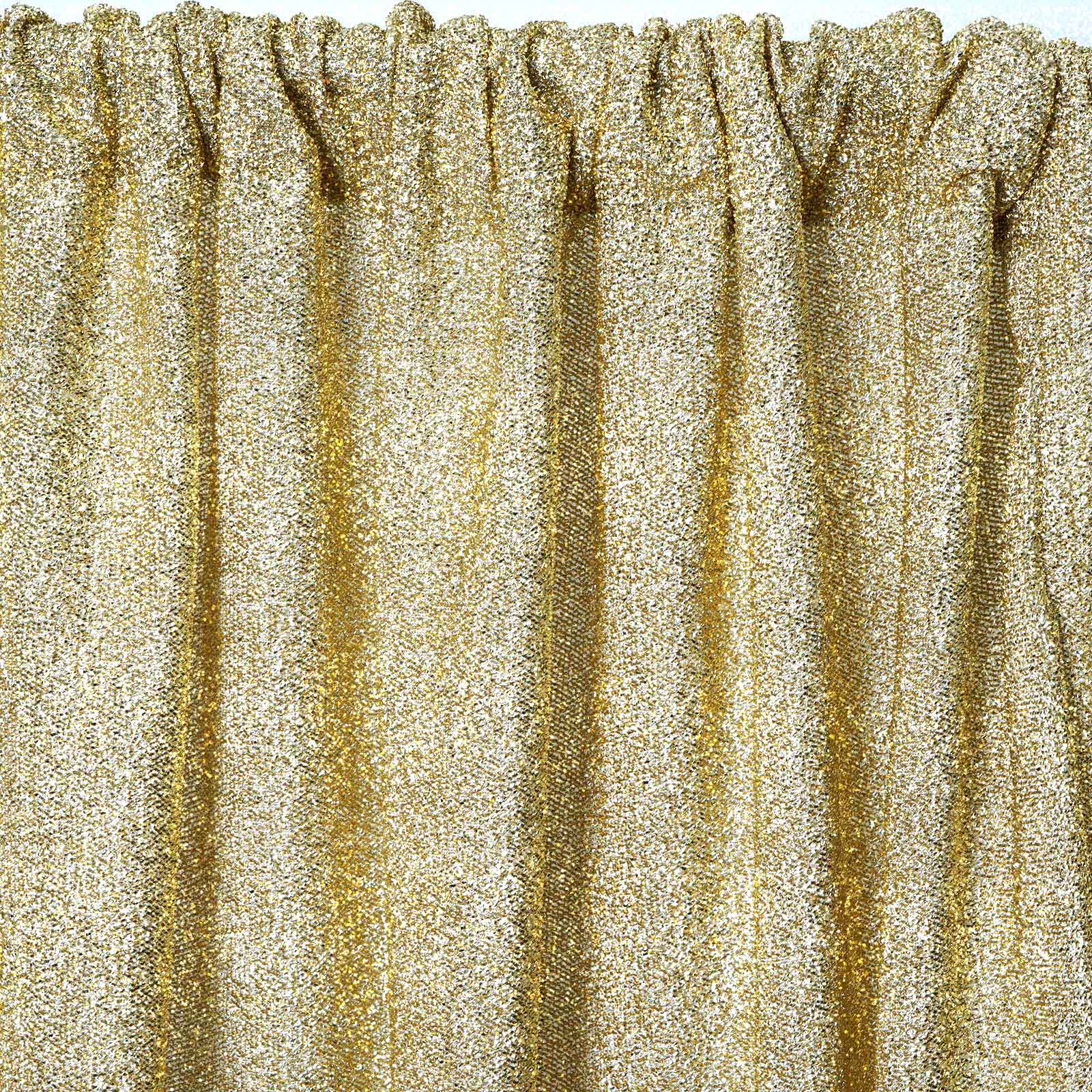 Champagne Metallic Shimmer Tinsel Backdrop Drape Curtain, Event Background Divider Panel - 20ftx10ft