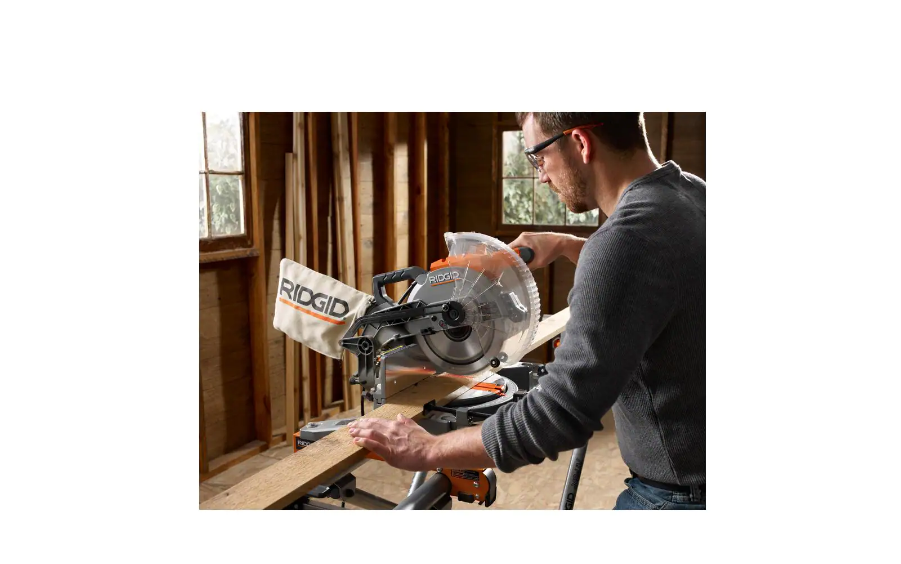 RIDGID R4113-AC9946 15 Amp 10 in. Dual Miter Saw with LED Cut Line Indicator with Universal Mobile Miter Saw Stand