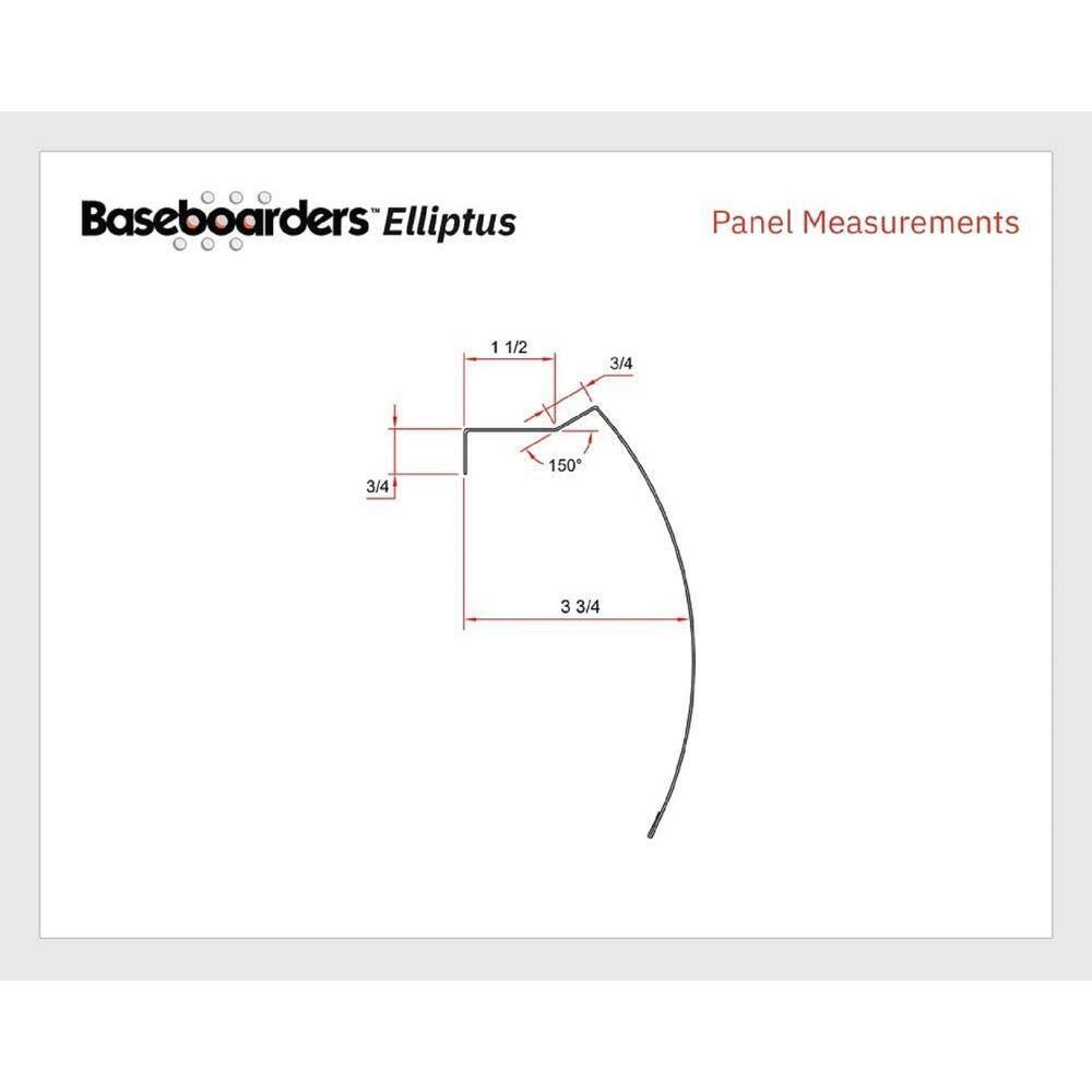 Baseboarders Elliptus Series 6 ft. Galvanized Steel Easy Slip-On Baseboard Heater Cover in White BA001-72-WHT