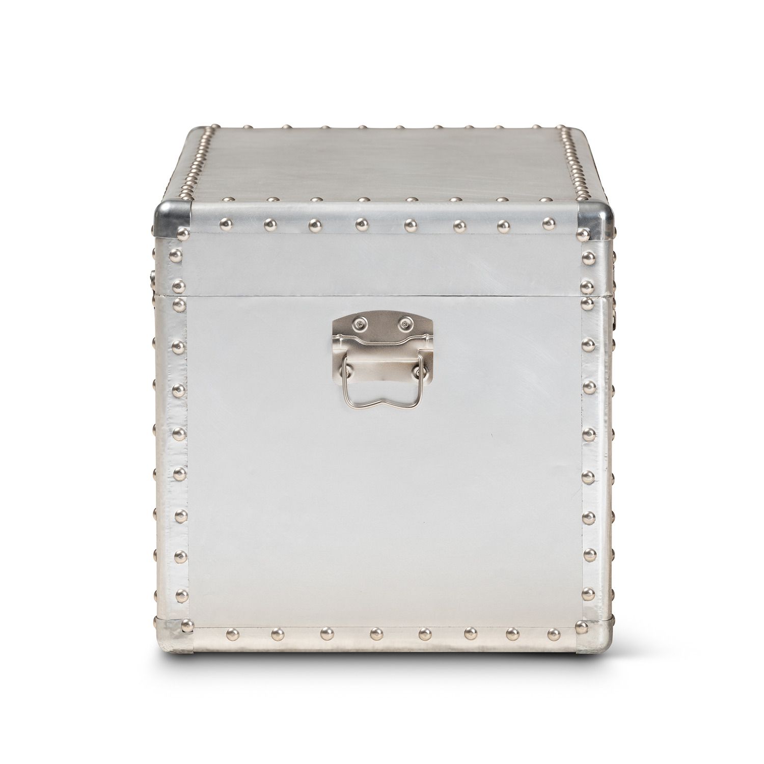 Baxton Studio Serge Silver Storage Trunk