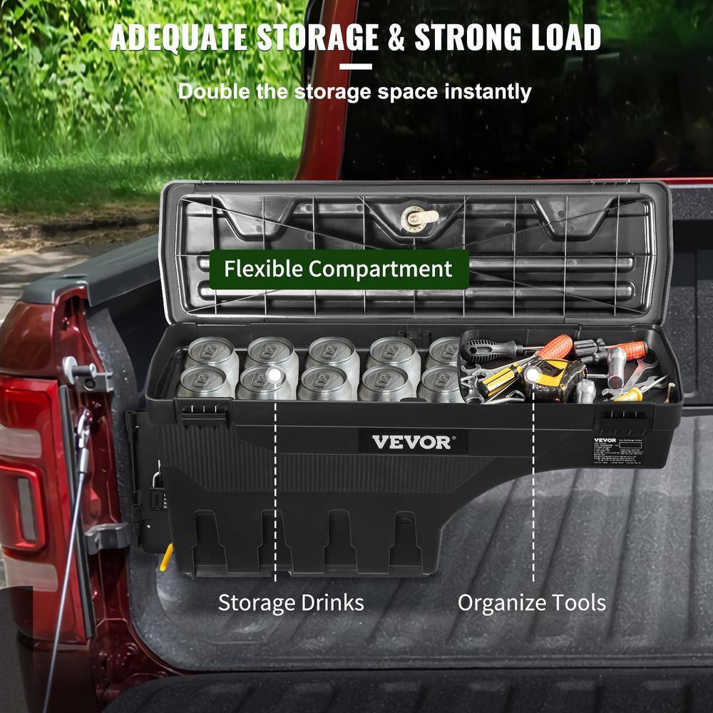 VEVOR 28 in. ABS Truck Bed Storage Box 6.6 Gal. Driver Side Truck Tool Box with Password Padlock for Dodge Ram 1500 2019-2023 KCLJGDODGERAMACUNV0