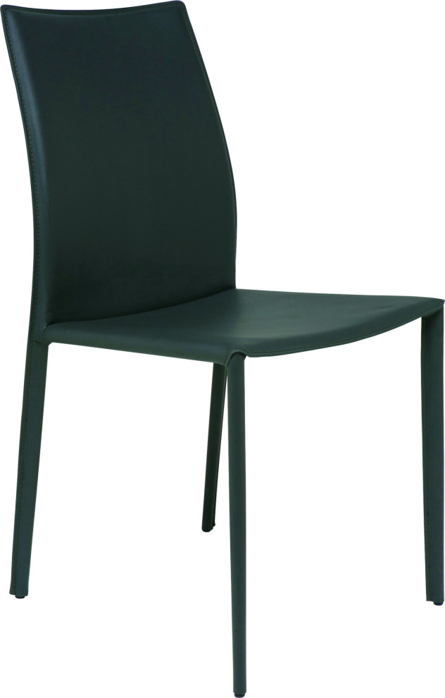 Nuevo Sienna Leather Dining Side Chair  Bordeaux   Contemporary   Dining Chairs   by HedgeApple  Houzz