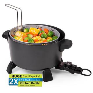 Presto 10 qt. Black Kitchen Kettle Deep Fryer-Multi Cooker 06009