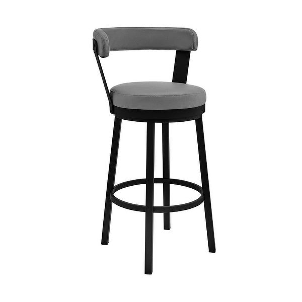 Swivel Counter Barstool with Curved Open Back and Metal Legs