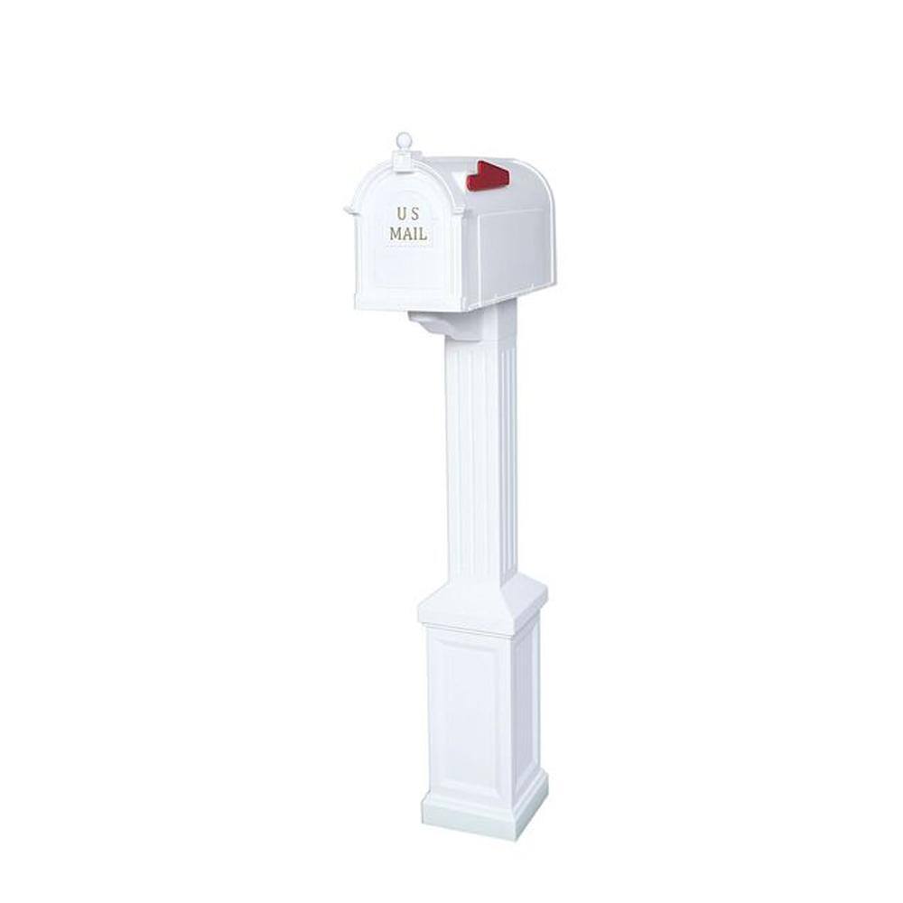 Postal PRO Craftsman Mailbox and Post Kit White PP3400WHM