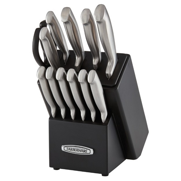 Farberware Edgekeeper 13 Piece Self Sharpening Stainlesssteel Hollow Handle Knife Block Set