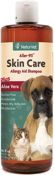 NaturVet Aller-911 Allergy Aid Skin Care Plus Aloe Vera Dog and Cat Shampoo