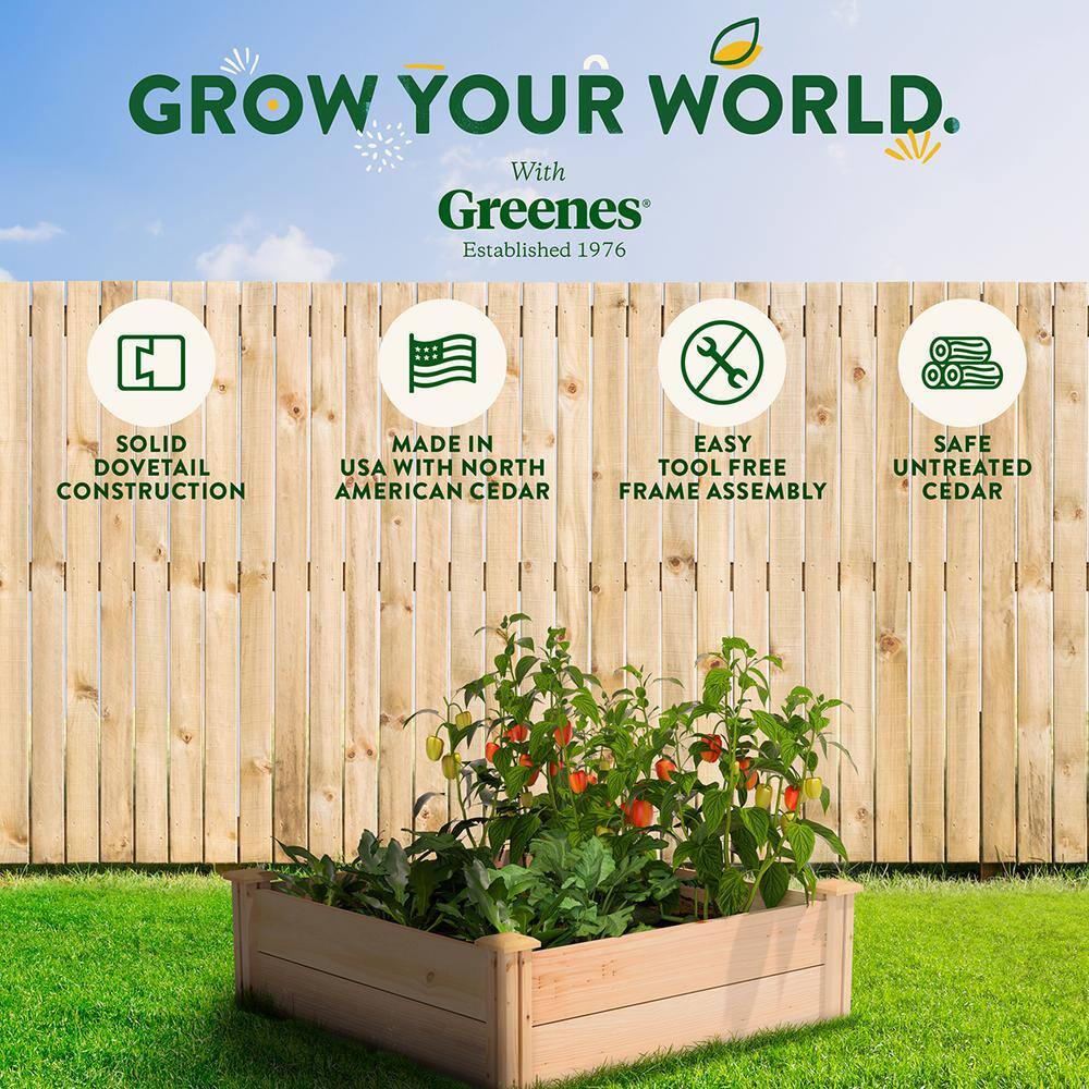 Greenes Fence 3 ft. x 3 ft. x 11 in. Premium Cedar Raised Garden Bed RC363612P