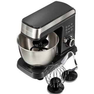 Hamilton Beach 3.5 qt. 6-speed Grey Stand Mixer with Dough Hook Whisk and Flat Beater Attachments 63326