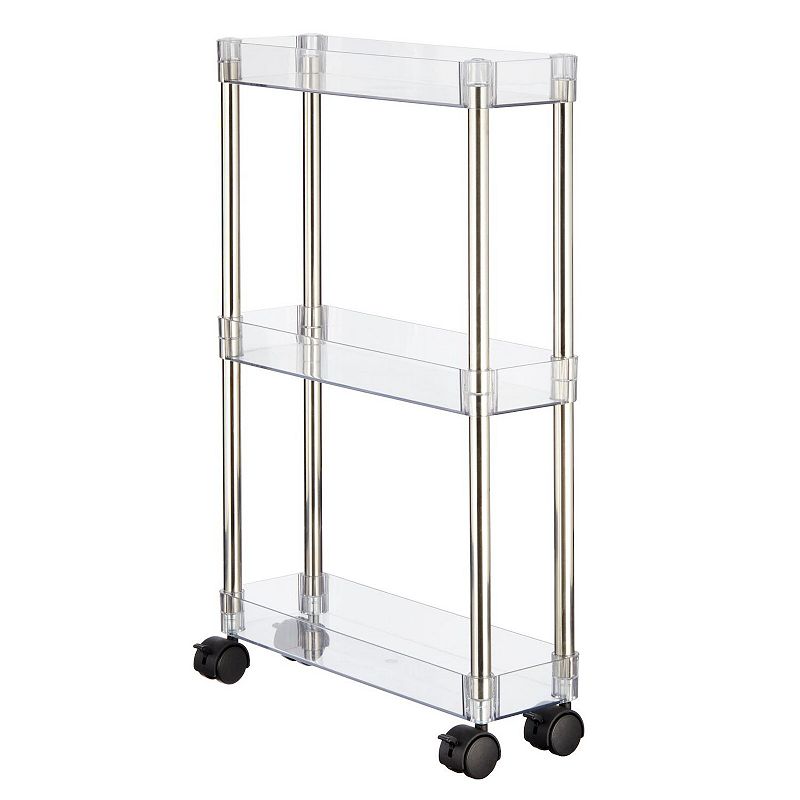 mDesign Slim 3-Tier Portable Household Rolling Cart with Wheels