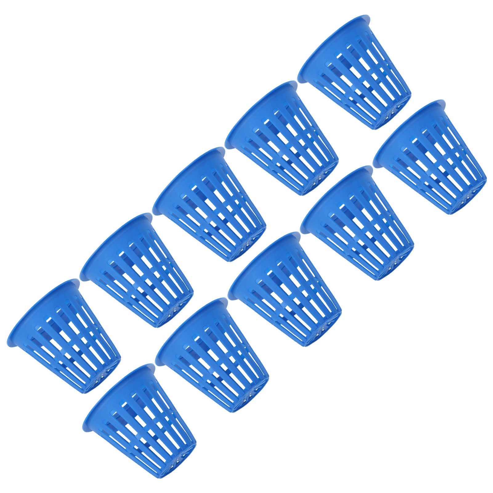 Planting Basket， Durable 10PCS Plastic Plant Mesh Cup Multipurpose  For Hydroponic For Garden Blue