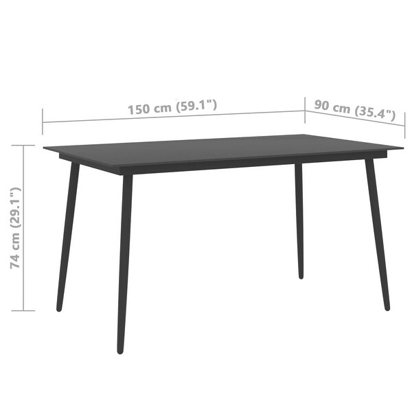 vidaXL Patio Dining Table Black 59.1