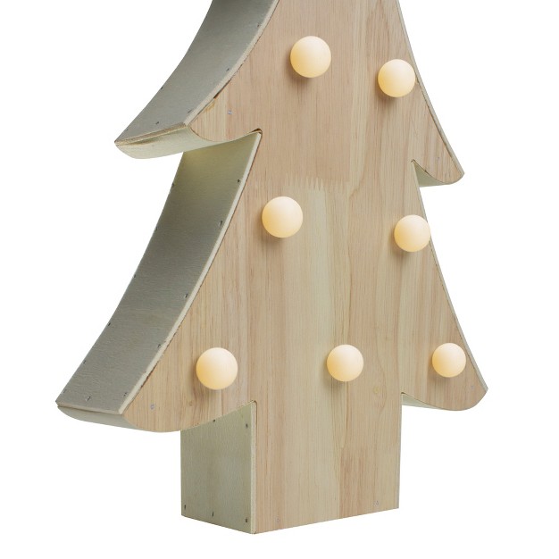 Lighted 3d Wooden Christmas Tree Tabletop Decor