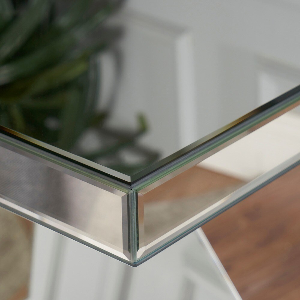 Auda Mirrored Z Shaped Side Table by Christopher Knight Home   19.60\