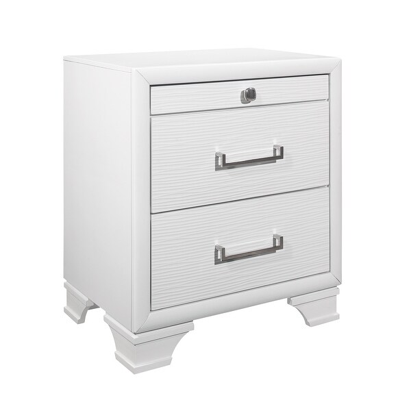 Global Furniture USA Jordyn White Textured Nightstand - - 33138800