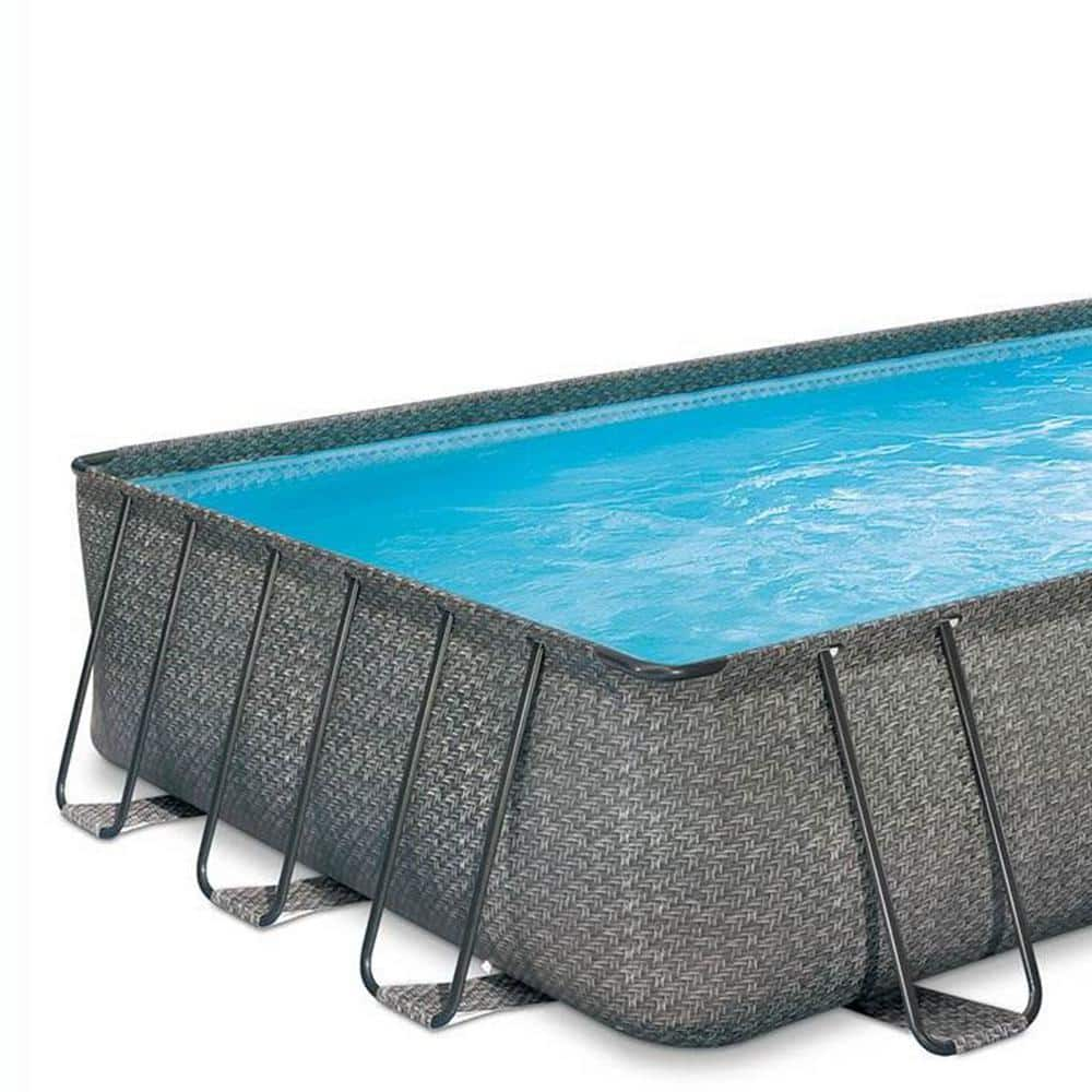 Summer Waves 12 ft. x 24 ft. x 52 in. Rectangle 52 in. D Above Ground Frame Swimming Pool Set P42412521