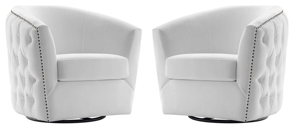 Armchair Accent Chair  Set of 2  Velvet  Gray  Modern  Lounge Hospitality   Transitional   Armchairs And Accent Chairs   by House Bound  Houzz