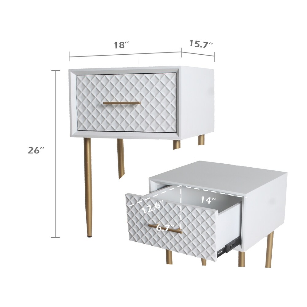 COZAYH Set Of 2 Modern Contemporary Spacious Drawer Nightstand Side Table