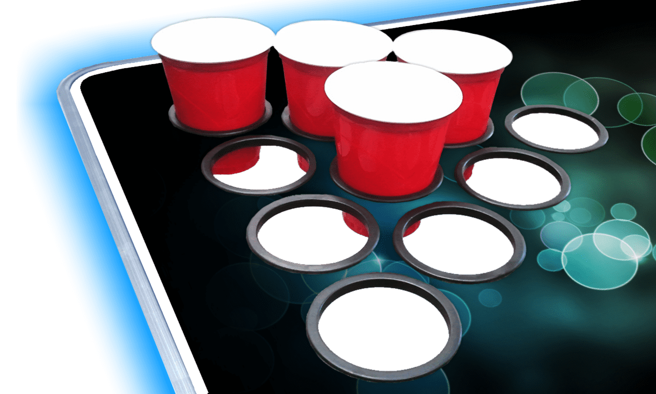 8-Foot Professional Beer Pong Table w/ Cup Holes & LED Glow Lights - Bubbles Edition