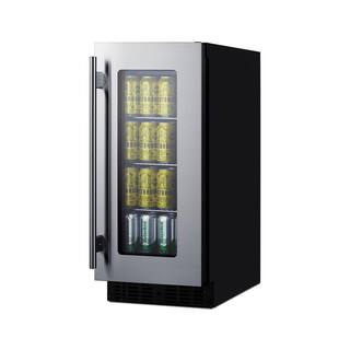 Summit Appliance Shallow Depth 15 in. 23-Bottle Wine and 40-Can Beverage Cooler in Stainless Steel ASDG1521