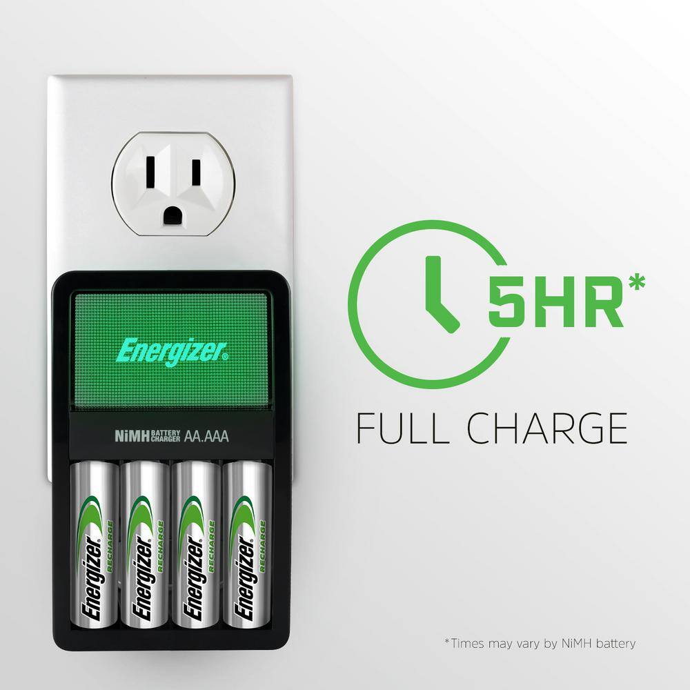 Energizer Recharge Value Charger for NiMH Rechargeable AA and AAA Batteries CHVCMWB-4