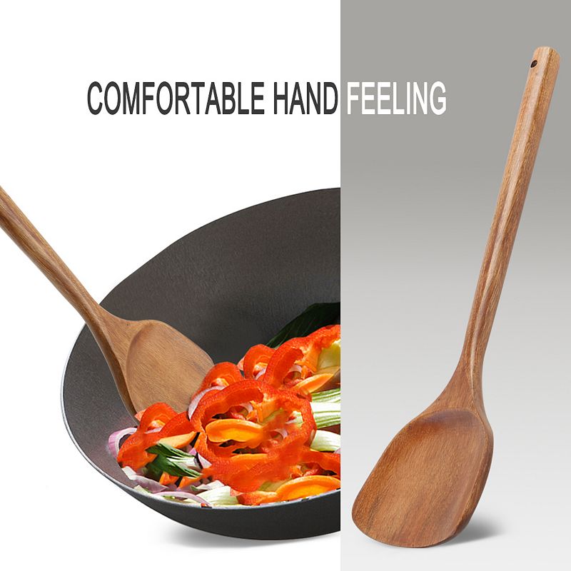 Wooden Turner Stir Frying Wok Spatula Kitchen Pan Cooking Baking Brown