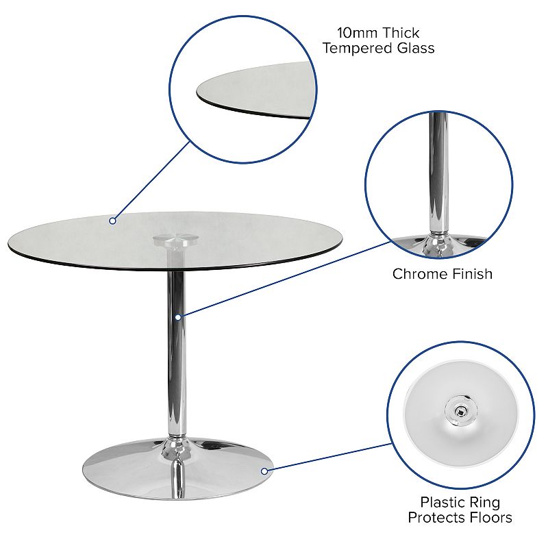 Flash Furniture Round 29-in. Glass Top Dining Table