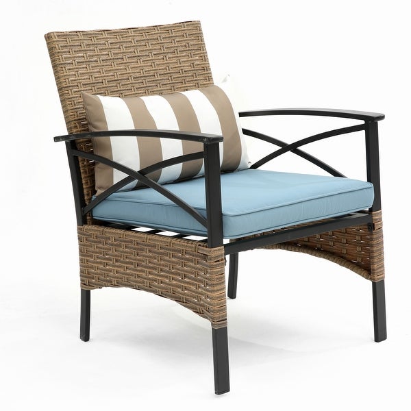 Wicker Rattan Sofa Set Garden Chair - Overstock - 37388200