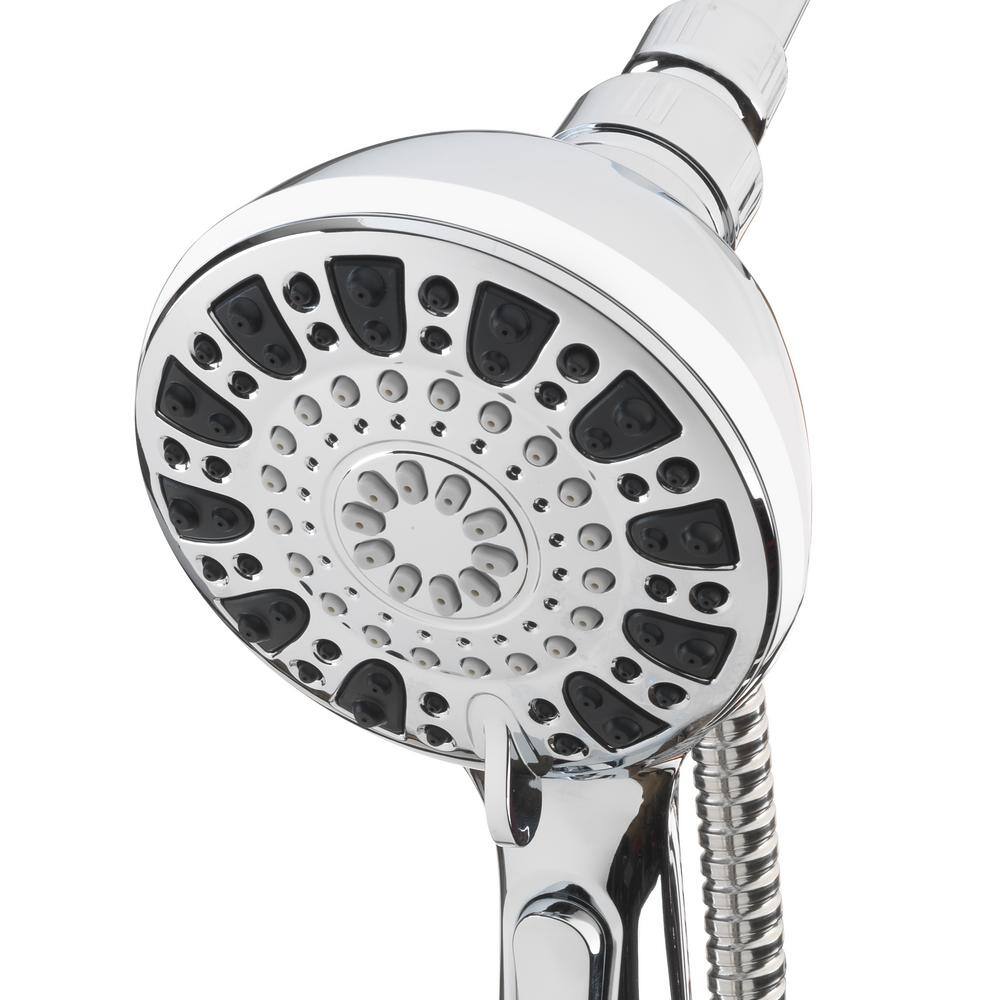 Glacier Bay Push Release 6-Spray Patterns with 1.8 GPM 4.25 in. Wall Mount Handheld Shower Head in Chrome 8571101HC