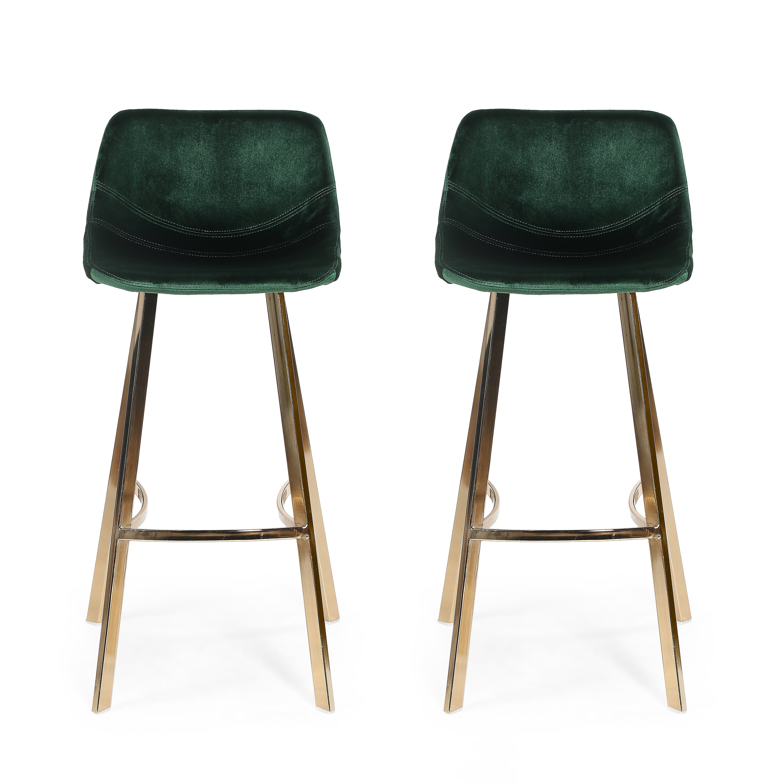 Rubani Modern Glam Velvet Bar Stool (Set of 2)