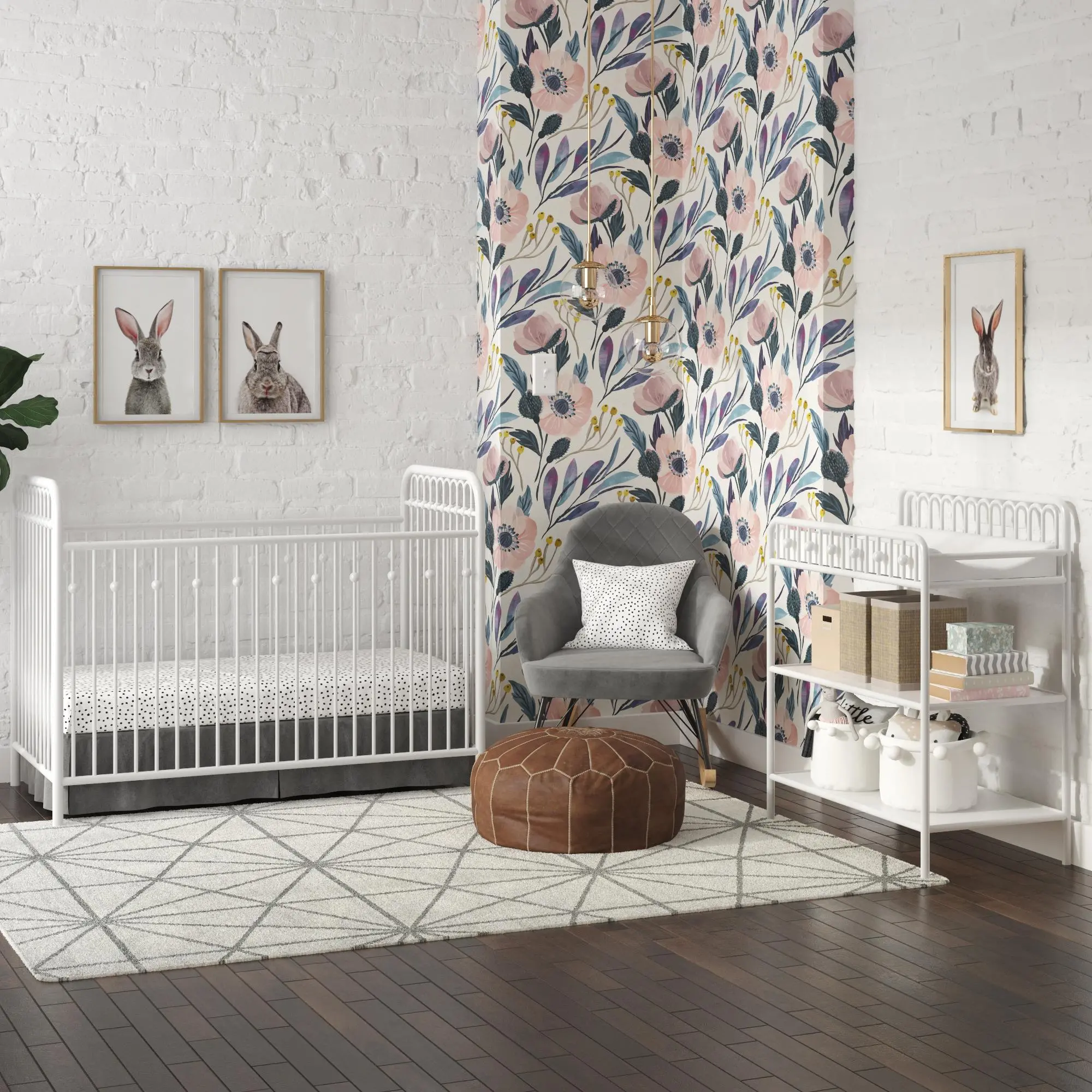 Monarch Hill Ivy Off White Metal Baby Crib