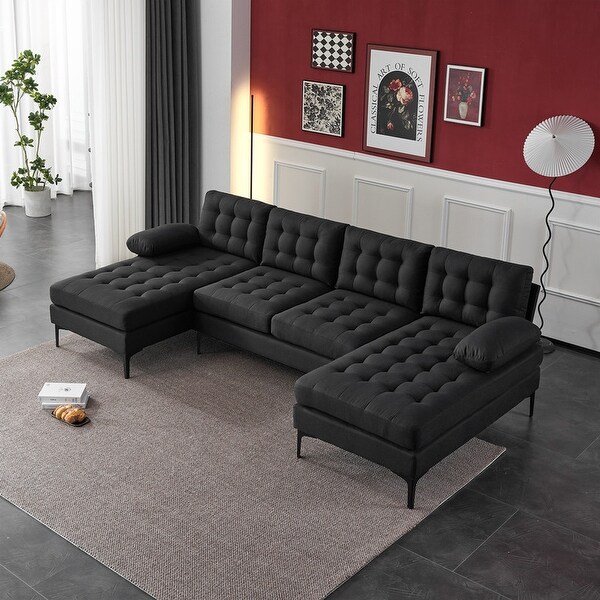 110'' 4-Seat U-Shaped Upholstered Sectional Sofa