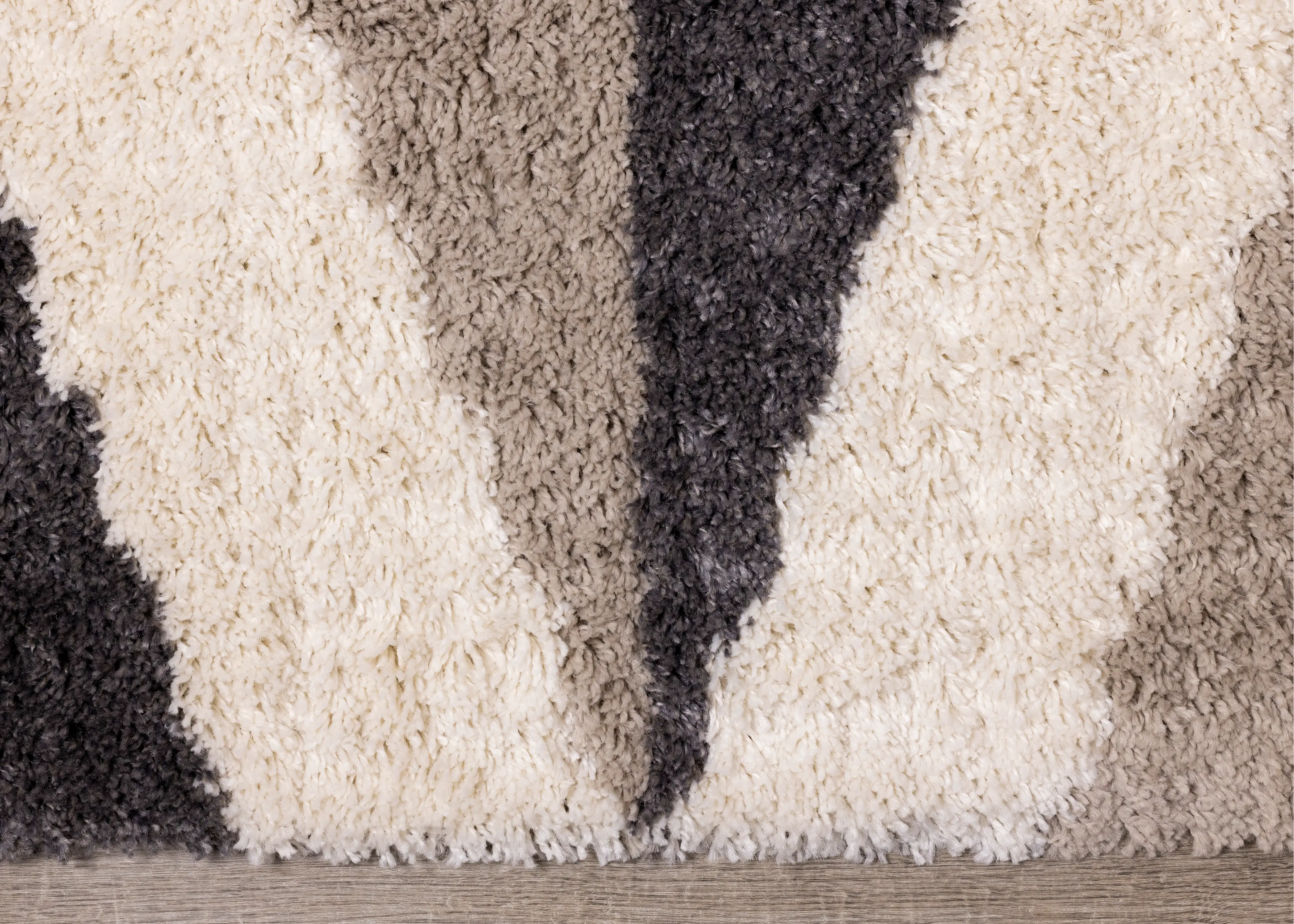 Rondo 5 x 8 Abstract Beige Cream Shag Rug