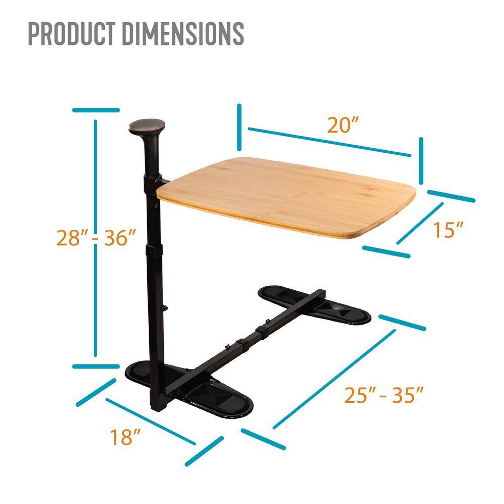 Stander Omni Tray 20 in. x 15 in. Bamboo TV Tray Table with Adjustable Support Handle 2600