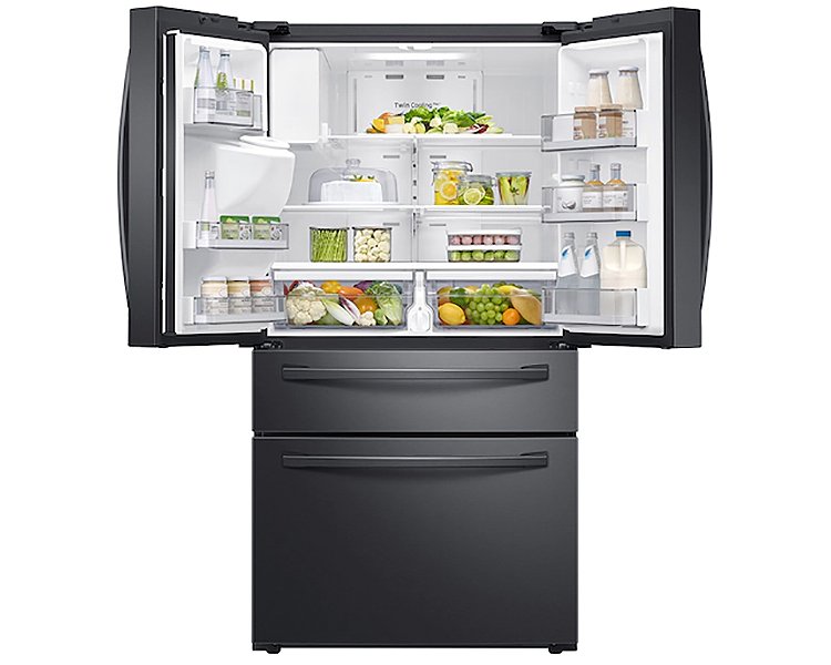  ADA 28 Cu. Ft. Fingerprint Resistant Black Stainless Steel 4-Door French Door Refrigerator With FlexZone Drawer