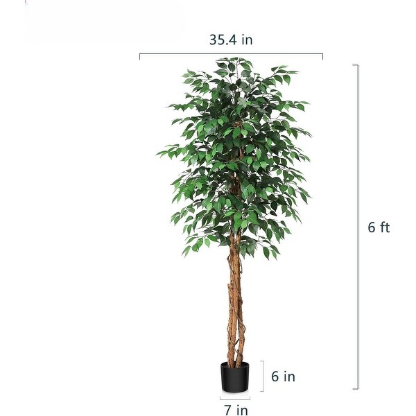 6ft Artificial Ficus Tree with Natural Wood Trunk