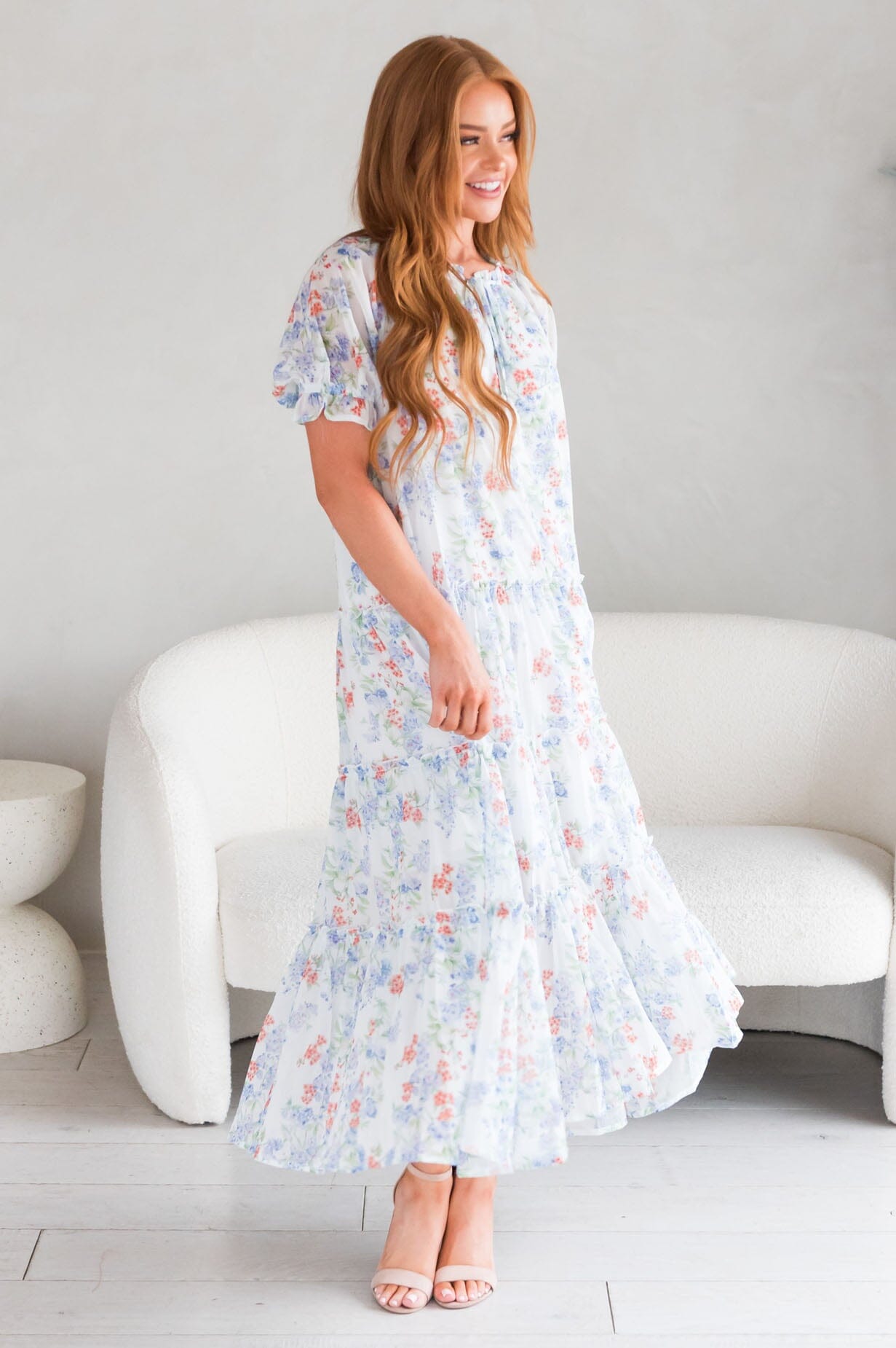 Kasia blue iris spring and summer dress