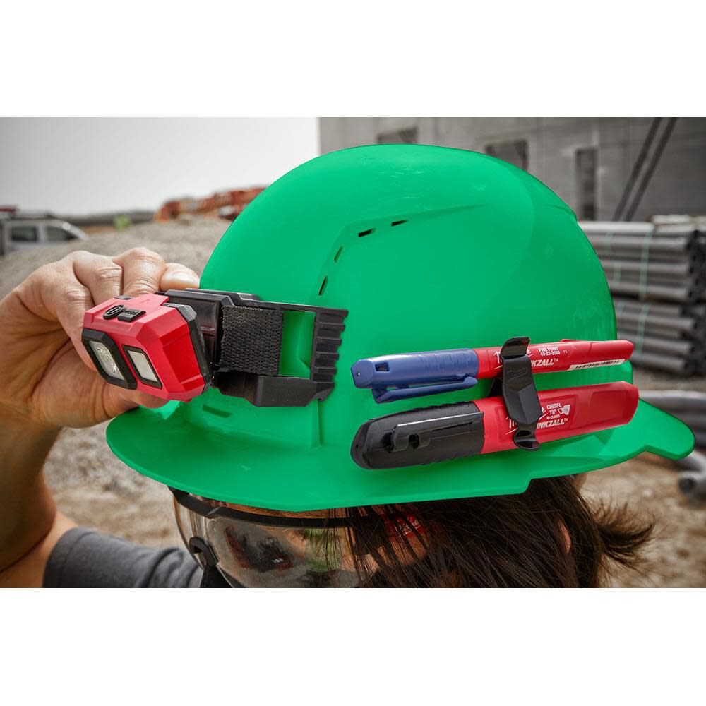 MW Hard Hat Green Front Brim with 4pt Ratcheting Suspension Type 1 Class E 48-73-1106 from MW