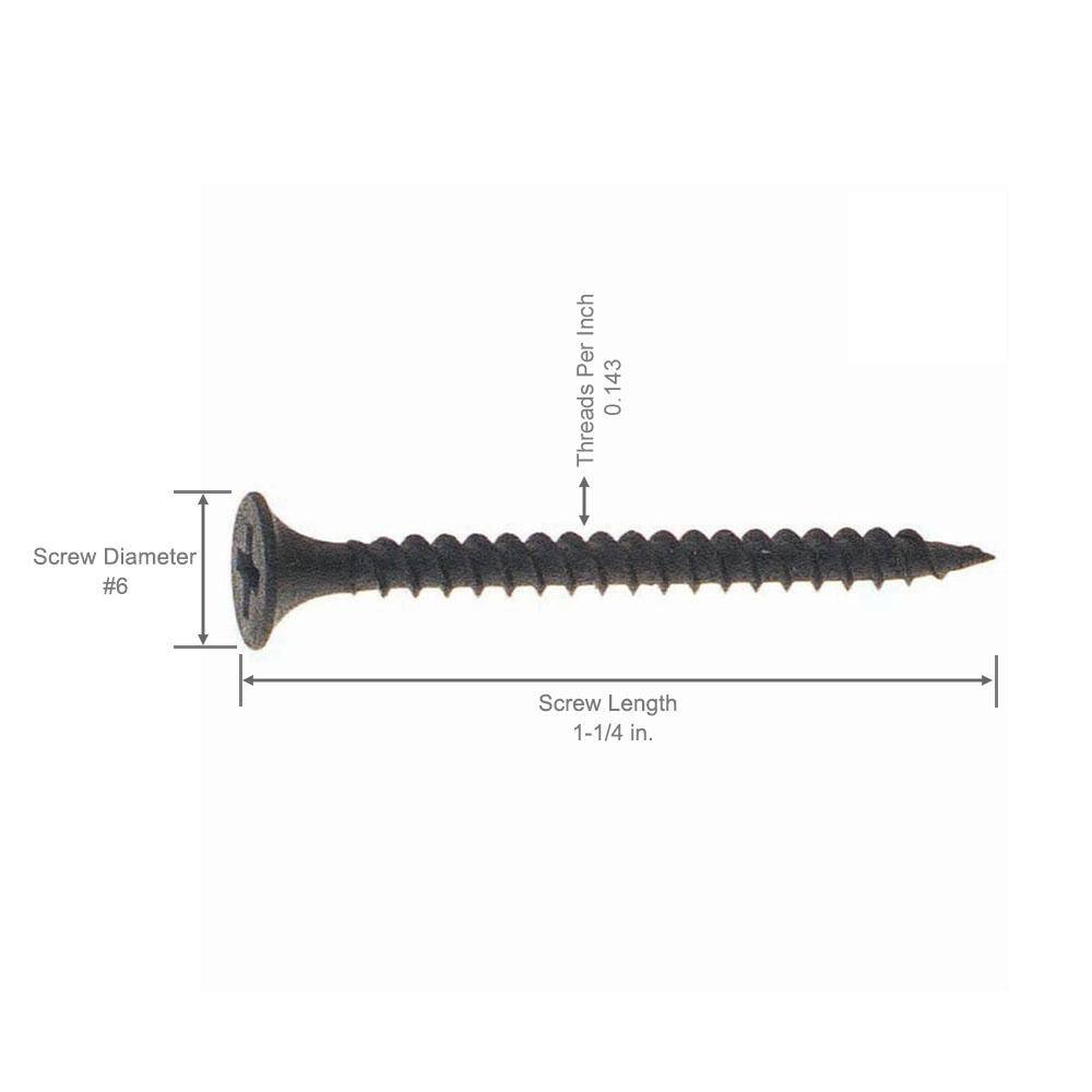 Grip-Rite #6 x 1-14 in. Philips Bugle-Head Fine Thread Drywall Screws (1 lb.Pack) 114DWS1