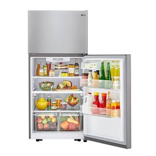 LG 30 in. W 20 cu. ft. Top Freezer Refrigerator w LED Lighting SmartDiagnosis and Multi-Air Flow in Stainless Steel LTCS20030S