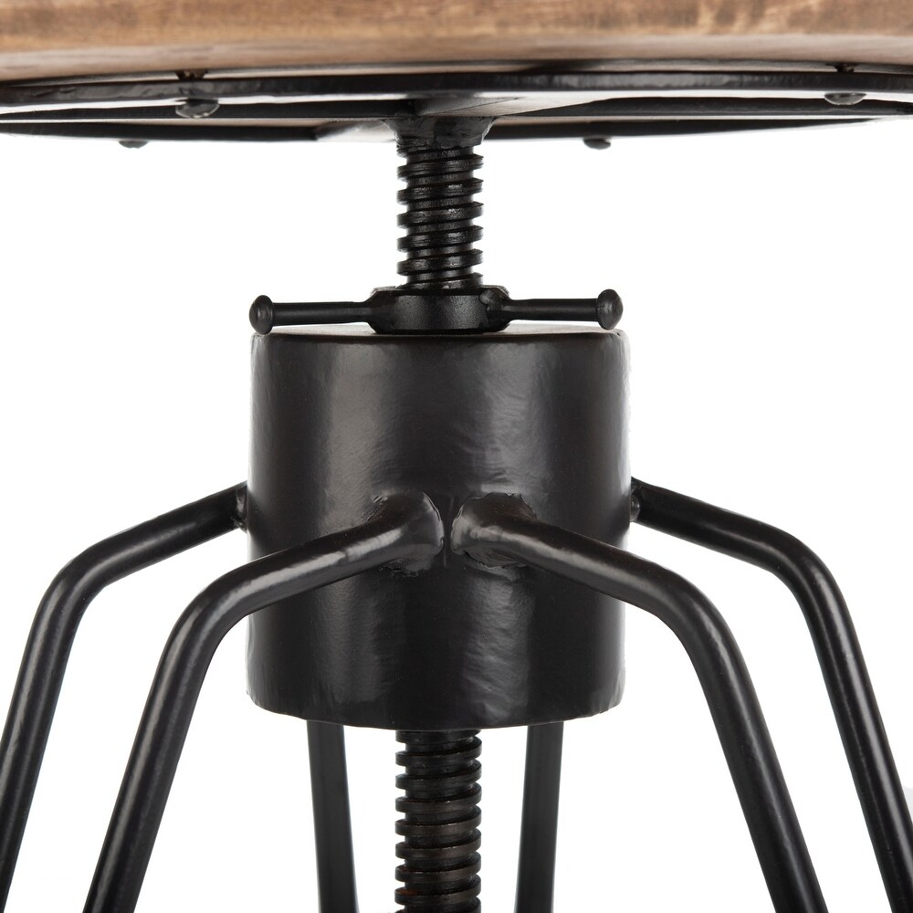 SAFAVIEH 23 inch inch Kai Swivel Counter stool  Honey Natural / Black   18\