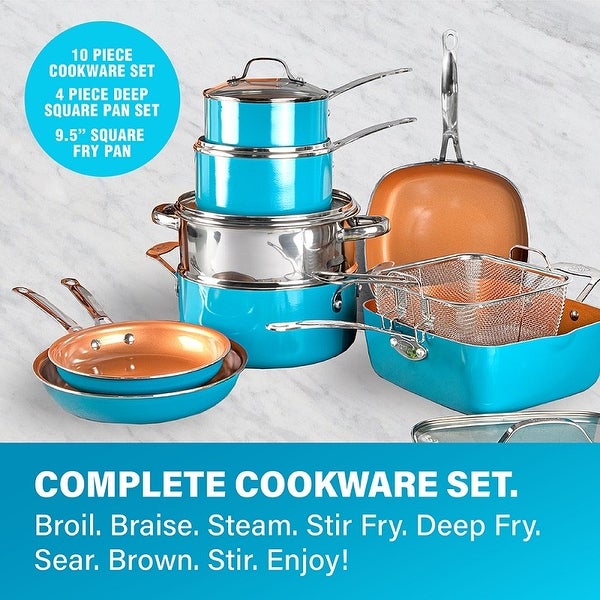 32 Piece Cookware Set， Bakeware and Food Storage Set， Nonstick Pots and Pans