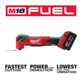 MW M18 FUEL 18V Lithium-Ion Cordless Brushless Oscillating Multi-Tool Kit with Extra 6.0ah Battery 2836-21-48-11-1865