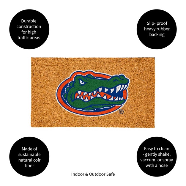 Evergreenncaaflorida Gators Logo Natural Coir 28 X 16 Inches Indoor Outdoor Doormat