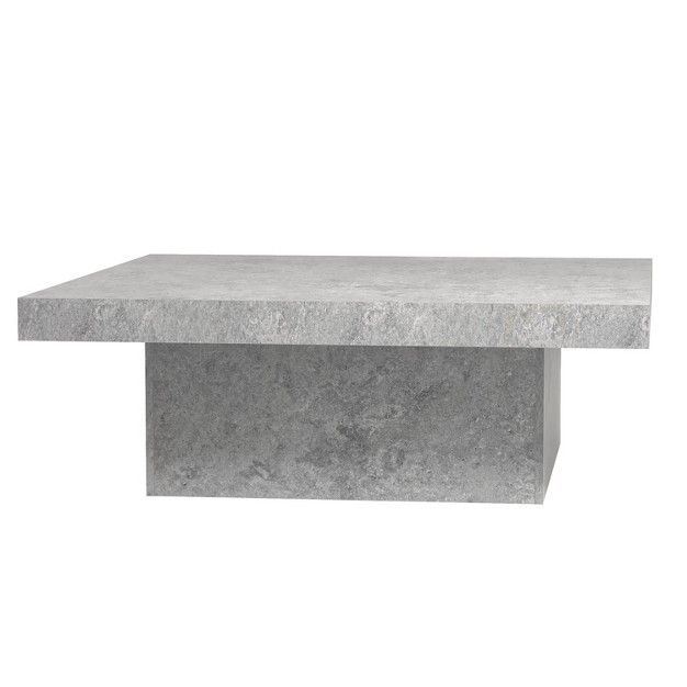 Galano Carmelo 35 4 In Square Wood Top Coffee Table In Concrete Gray Cement Gray