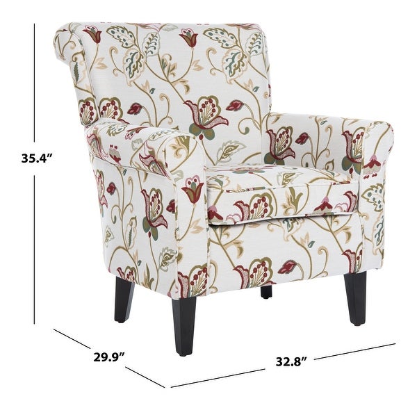 SAFAVIEH Gramercy Red/Ivory Floral Club Chair