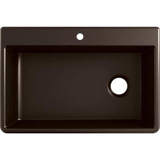 KOHLER Kennon Neoroc Matte Brown Granite Composite 33 in. Single Bowl Drop-In or Undermount Kitchen Sink K-RH8437-1-CM2