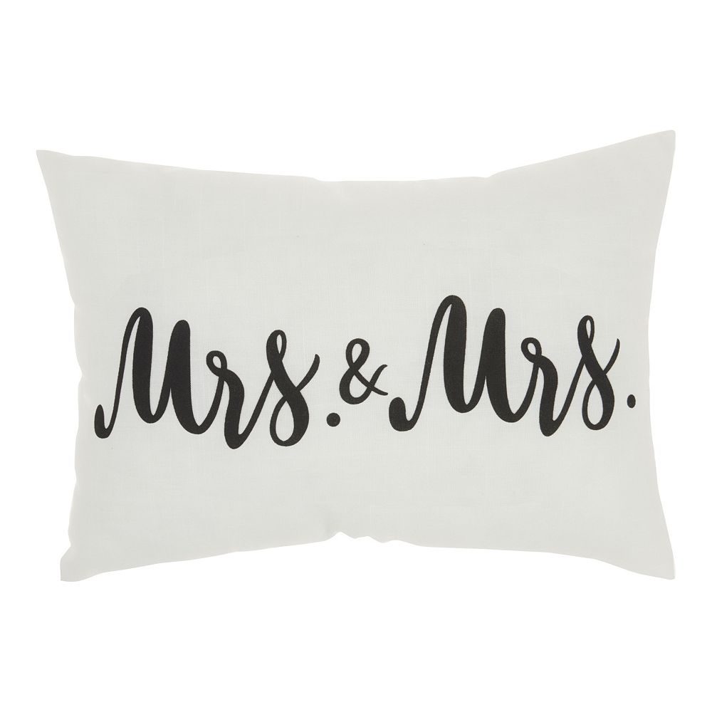 Kathy Ireland Home Mrs and Mrs White Throw Pillow