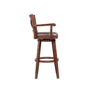 Boraam Broadmoor 34 in. Cappuccino Wood Swivel Extra Tall Barstool 51834